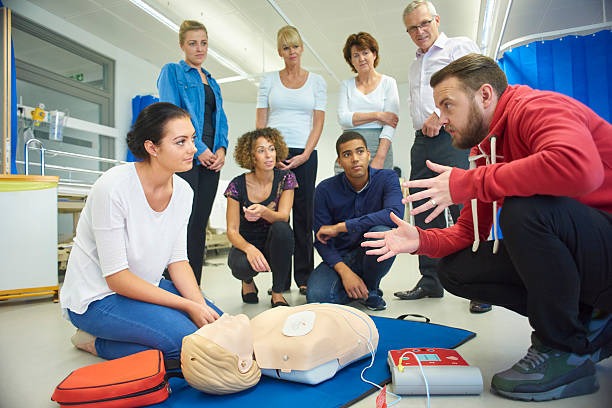 People taking a CPR class